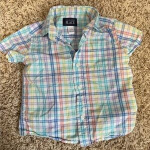 Pastel plaid button down shirt